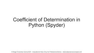 Linear Regression. Coefficient of Determination in Python (Spyder)