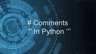 Comments And Docstrings