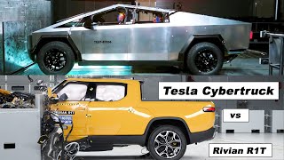 Tesla Cybertruck vs Rivian R1T – CRASH TESTS