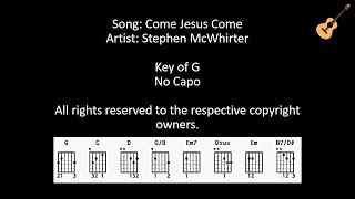 Come Jesus Come By Stephen Mcwhirter Lyrics And Chords No Capo