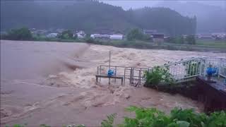 2018/07/05　小塩川・桂川　朝から濁流