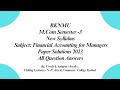 #bknmu M.com Sem-3 Financial Accounting for Managers Paper Solution 2023  #mcom_Sem_3 Paper Solution