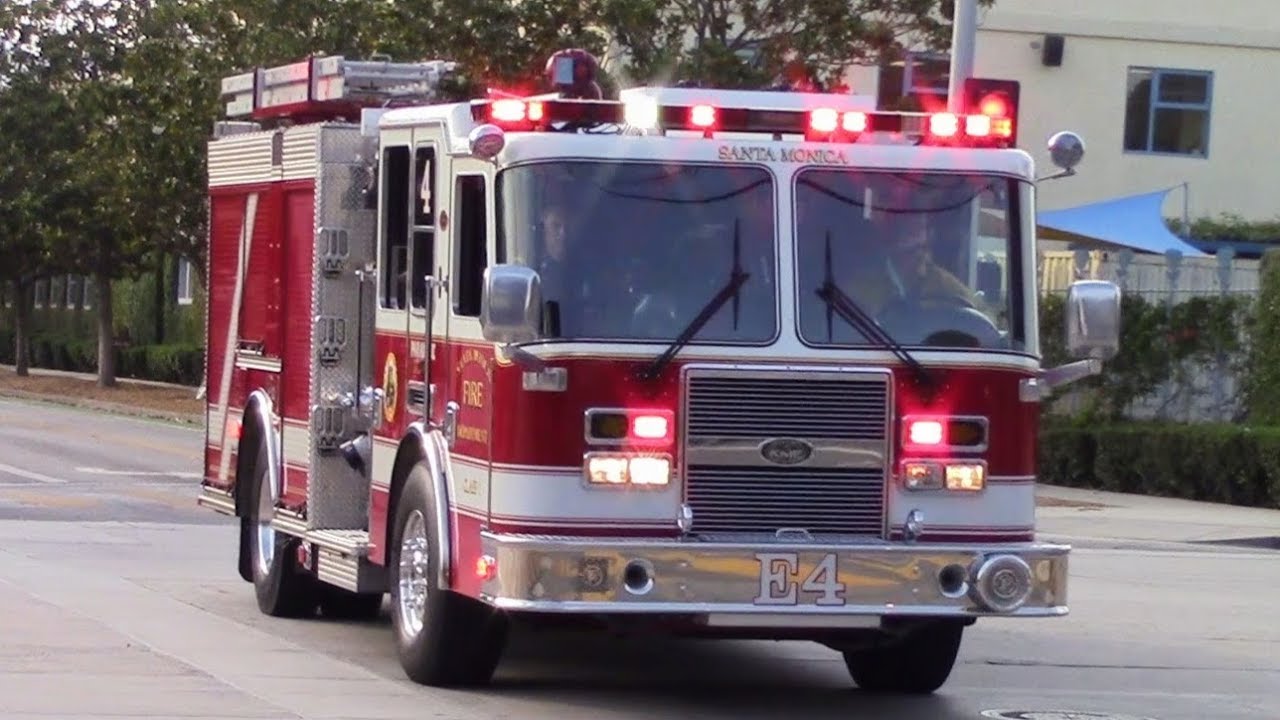 Santa Monica Fire Dept. RA3, Engine 3, & Engine 4 Responding - YouTube