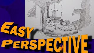 street and people sketch | how to draw street and people