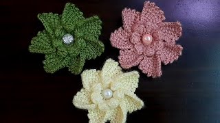 crochet knit flower making