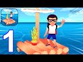 IDLE Raft - Gameplay Walkthrough Part 1 Build Your Raft And Survive In The Open Sea (iOS, Android)