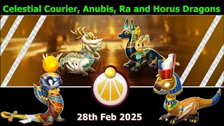 Celestial Courier, Anubis, Ra and Horus Dragons Divine event starting on 28th Feb 2025 | DML