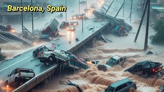 Barcelona under water, Heavy rain flooded the city, flights were cancelled!