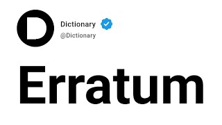 Erratum Meaning In English