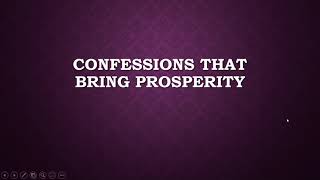 Confessions That Bring Prosperity