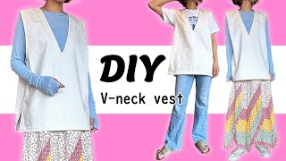 How to make a V-neck vest/Handmade adult clothes/SMLXL sizes/