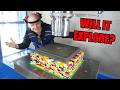 Can 10,000 Lego Bricks Stop a 300-Ton Hydraulic Press?