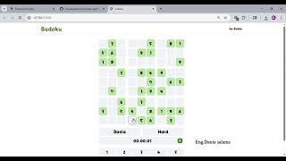 Sudoku Game Using Backtracking Algorithm | HTML CSS Javascript