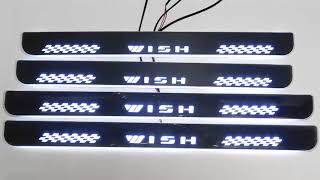 WISH ウィッシュ 20系 LEDスカッフプレート 流れる 白 シーケンシャル 4点セット