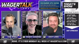 Daily Free Sports Picks | NFL Prop Bets and Bookmaker Chris Andrews on WagerTalk Today | Dec. 4