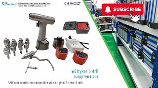 Stryker 6 drill from manufacturer, Stryker battery system 4/5/6/7/8, battery house and charger