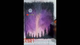 Drawing with oil pastel  Moonlight night scenery drawing #shorts