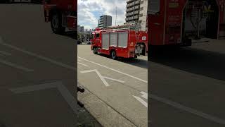 地下鉄大曽根駅の駅構内で病人を運んだ名古屋市消防局の救急車の発車シーンと消防車の発車シーンを撮影したこと　２０２４年１１月２３日撮影