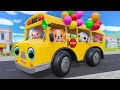 🔴LIVE Balloon Bus Race - Car Safety Song | Educational Video for Toddlers | Nursery Rhymes