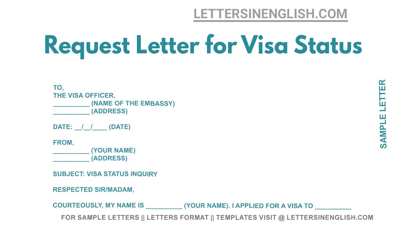 Request Letter For Visa Status - Sample Letter To Embassy For Visa ...