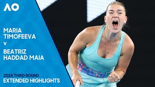 Maria Timofeeva v Beatriz Haddad Maia Extended Highlights | Australian Open 2024 Third Round