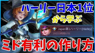 この意識だけで変わる！ハーリー日本1位から学ぶMID有利の作り方【モバイルレジェンド/MobileLegend】【Cyneric】ハーリー/Harley