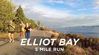 Running 5 Miles at Elliot Bay in Seattle | (Virtual Run/Treadmill) | 4K