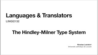 17. The Hindley-Milner Type System