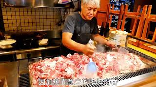 日本特色铁板猪肉料理，60公斤的猪五花堆成肉山，却有牛肉味道#铁板 #烤肉 #猪肉 #五花肉 #牛肉 #美食 #网红美食 #日本 #日本美食 #烤肉真香