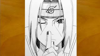 How to Draw Itachi Uchiha from Naruto | Full Step-by-Step Sketching Process