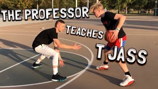 The Professor tries CRAZY layups and teaches me new moves!!