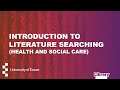 Introduction to literature searching (Health and Social Care)