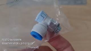 FESTO 8068749 VFOE-LS-T-G18-Q8 one-way flow control valve เฟสโต้ วาล์วปรับอัตราการไหลทางเดียวหรี่ลม