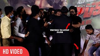 Allu Arjun RESPECT Moment for FANS in Mumbai | Pushpa | Fans Touching FEET