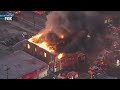 Apartment building in LA's Westlake building completely up in flames