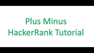 Problem Solving using Java || Algorithms || Plus Minus || Hacker Rank