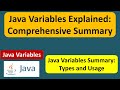 Java Variables Explained: Comprehensive Summary | Java Tutorial
