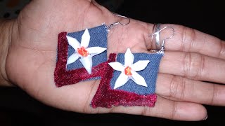 স্ট্র দিয়ে শিউলী ফুল earring making tuitorial ছন্দবানী music craft art school