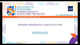 Advancing Gender Responsive Climate Action