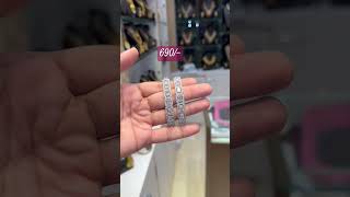 silver coated white sapphire diamond bangles 😍 video call available 9963687207