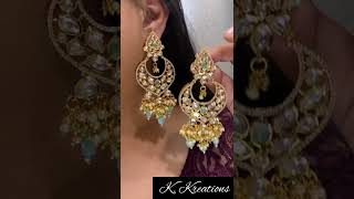 Stunning Kundan Long Earrings. #exclusive#designer#trendy #latest#fashion#kundan#richlook#evergreen