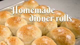 HOMEMADE DINNER ROLLS: Light, Fluffy & Delicious Yeast Rolls Perfect for Thanksgiving/Easy Recipe