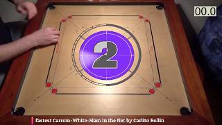 FASTEST CARROM WHITE SLAM EVER (26s) by Swiss Champion CARLITO BOLLIN