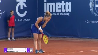Jasmine Paolini gets upset Curses in Italian vs Elisabetta Cocciaretto Live WTA Tennis Italy 🇮🇹