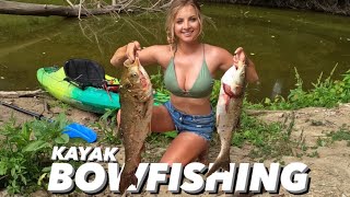 Kayak Bowfishing Hovey Lake!