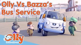 @OllyTheLittleWhiteVanShow - Olly Vs Bazza's Bus Service | Transport for Kids | Cars for Kids