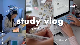 STUDY VLOG 📓🌙 midterms szn, research proposals, balancing healthy habits, lots of note-taking