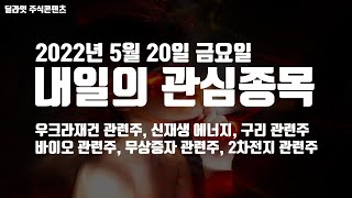 2022년 5월 20일 내일의 관심종목