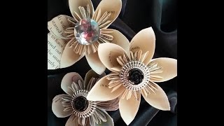 Book folding Paper flowers. Simple Kusudama Flowers - Easy tutorial
