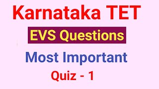 Kartet EVS questions in English | Karnataka TET environmental science